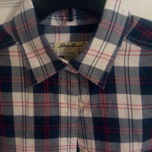 Eddie Bauer Plaid shirt, long sleeve - cuff, colla